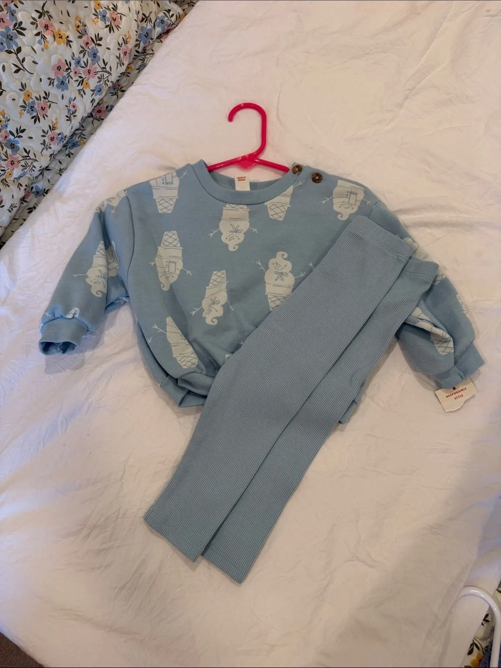 Cat & Jack Light Blue Octopus Sweatshirt and Ribbed Leggings Set